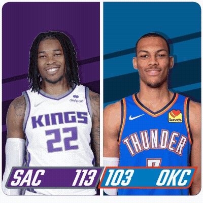 Kings And Thunder Basketball Players GIF