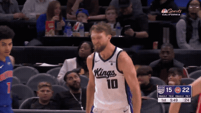 Kings Basketball Player Standing In Front Of Crowd GIF