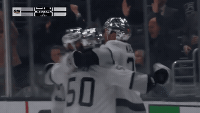 Kings Hockey Players Celebrate Goal GIF