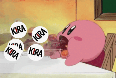 Kira Kirby Eating Meme GIF