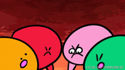 Kirbo And Friends Wielding Holy Cross GIF