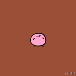 Kirbo Pink Round Creature Jumping GIF