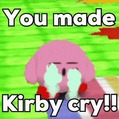 Kirby Crying After Making Himself Cry GIF