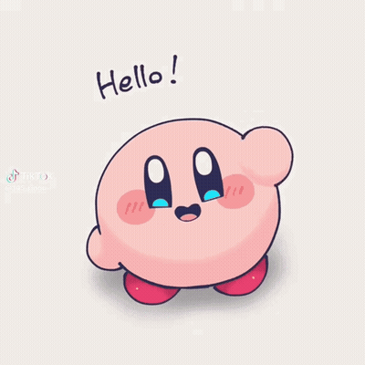 Kirby Drawing Saying Hello GIF
