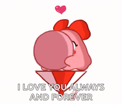 Kirby Kissing Another Kirby Saying I Love You Always And Forever GIF