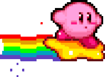 Kirby On A Warp Star Sticker GIF