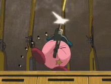 Kirby Right Back Points A Firing Gun GIF