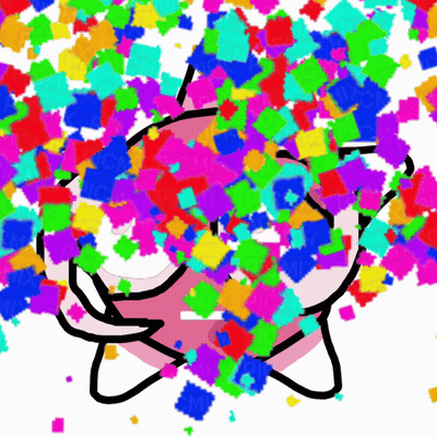 Kirby Surrounded By Colorful Squares GIF