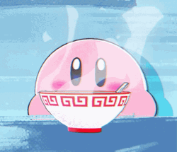 Kirby Swallowing Hot Noodles