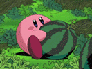 Kirby Swallowing Watermelon