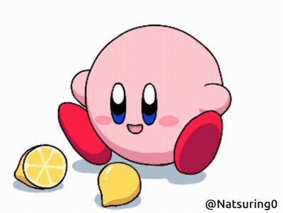 Kirby With A Slice Of Lemon GIF