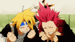 Kirishima Hyped With Denki GIF