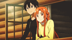 Kirito And Asuna In The Window GIF