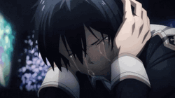 Kirito Crying And Covering Ears GIF