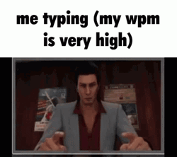 Kiryu Hurriedly Typing Meme GIF