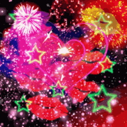Kiss And Heart Shape Firework GIF
