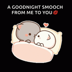 Kiss Goodnight Peach And Goma Cat GIF