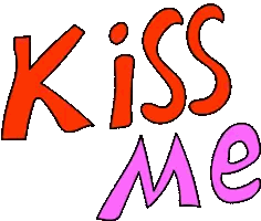 Kiss Me Cartoon Text Sticker