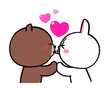 Kissing Bears With Hearts Sticker