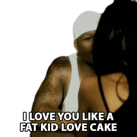 Kissing Couple And Man Saying Love You Like Cake Sticker