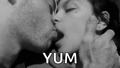 Kissing Couple Black And White Photo Yum GIF