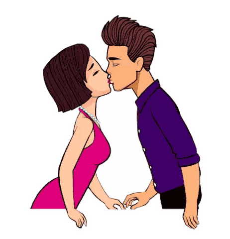 Kissing Man And Woman GIF