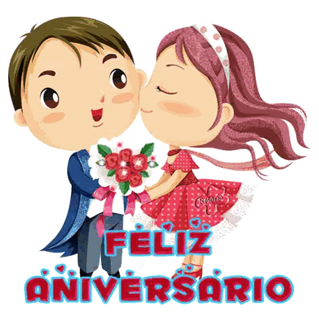 Kissing Man And Woman Feliz Aniversario Sticker