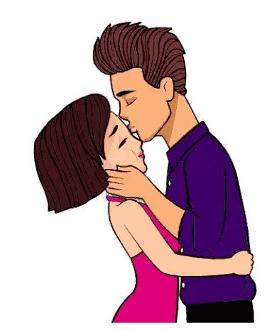 Kissing Man And Woman Sticker