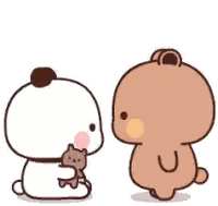 Kissing Panda And Brown Bear Sticker