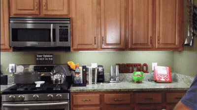 Kitchen Counter Sign Your Opinion Is Not In The Recipe GIF