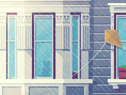Kite On Window It's Rainy Day GIF