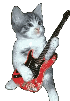 Kitten Playing Red Guitar Sticker