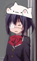 Kitty Smacking Rikka Takanashi's Head  GIF
