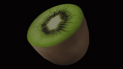 Kiwi Fruit Cut In Half White Center GIF