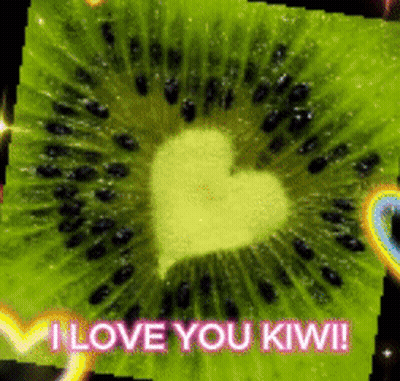 Kiwi Slice Heart Cut Out I Love You Kiwi GIF