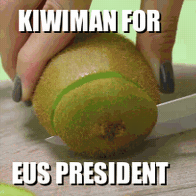 Kiwiman For EU President Cutting Kiwi GIF