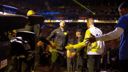 Klay Thompson Pumped Up Entrance GIF