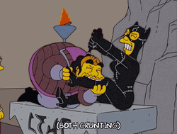 Klingon Cat Woman Fighting The Simpsons GIF