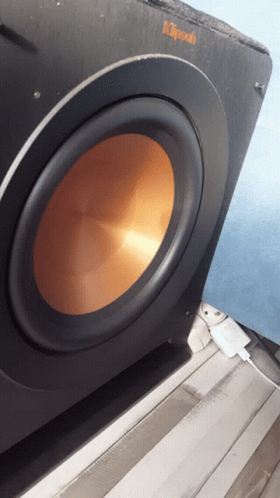 Klipsch Speaker With Charger Plugged In GIF