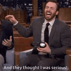 Knee Slapper Chris Evans Serious Laughing GIF