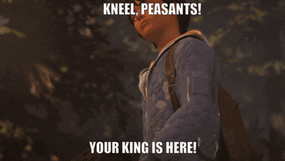 Kneel Peasants Your King Is Here Written On A Picture Of A Boy GIF