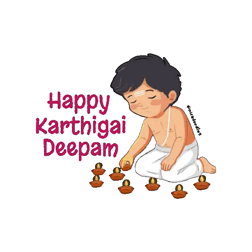 Kneeling Man Happy Karthigai Deepam Sticker