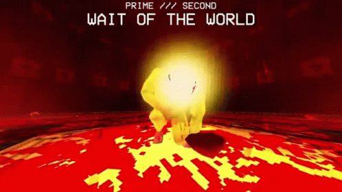 Kneeling Man In Yellow Suit Wait Of The World GIF