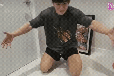 Kneeling Man With Outstretched Arms GIF