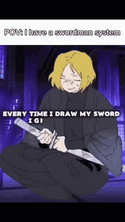 Kneeling Man With Sword GIF