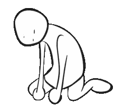 Kneeling Person Crying Sticker