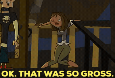 Kneeling Woman Saying That Was So Gross GIF