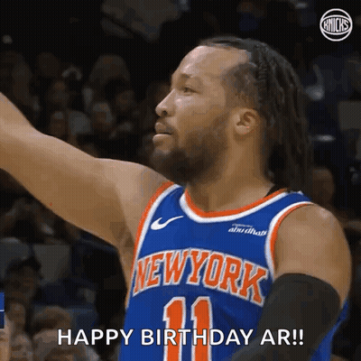 Knicks Player Celebrating Birthday Arms Up