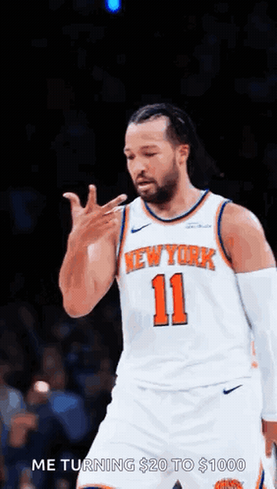 Knicks Player With Funny Face Walking GIF