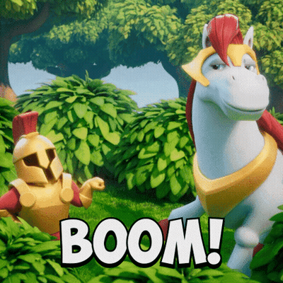 Knight And Horse With Boom GIF